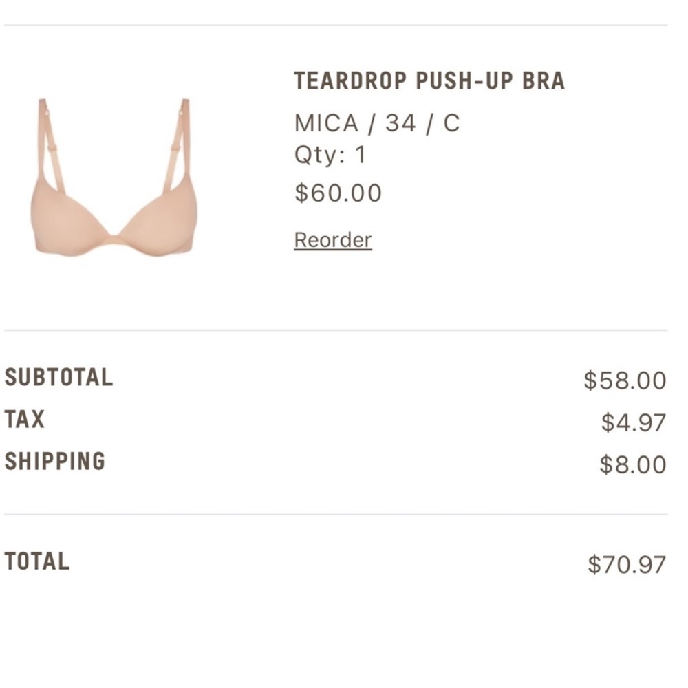 SKIMS ultimate teardrop push-up bra